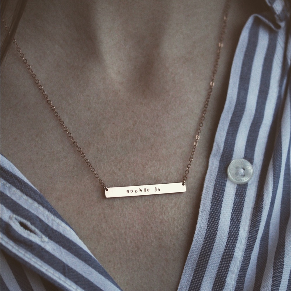 Stamped & Co. Skinny Long Bar Necklace